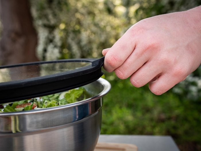 Grillfürst BBQ Edelstahlschüsseln mit Glasdeckel