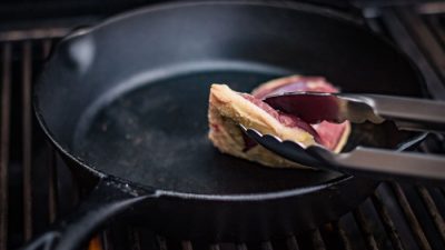 Edelstahl Grillzange mit Zangenkopf Edelstahl Grillzange mit Zangenkopf