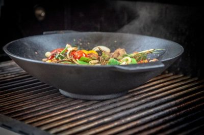 Grillfürst Gusseisen Wokpfanne Grillfürst Wokpfanne aus Gusseisen mit flachen Boden