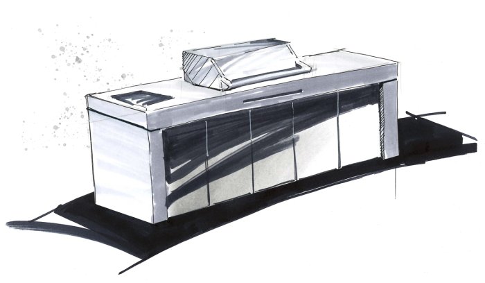 Grillfürst Outdoor Küche aus massivem Beton mit Beefeater Proline Einbaugrill und Spüle