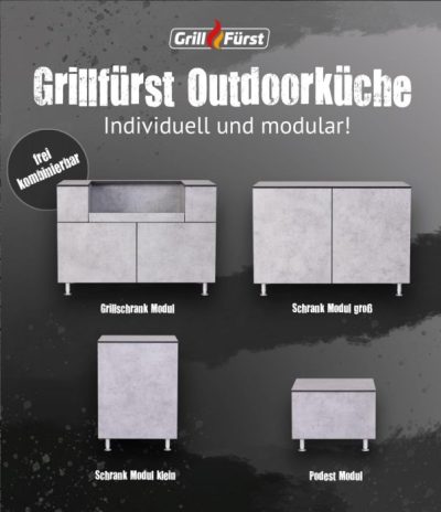 Grillf&uuml;rst Outdoor K&uuml;chen Module sind frei kombinierbar