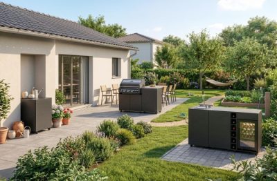 Grillfürst Outdoor Schrank mit Dekton Platte für mehr Arbeitsfläche Grillfürst Outdoor Schrank mit Dekton Platte für mehr Arbeitsfläche