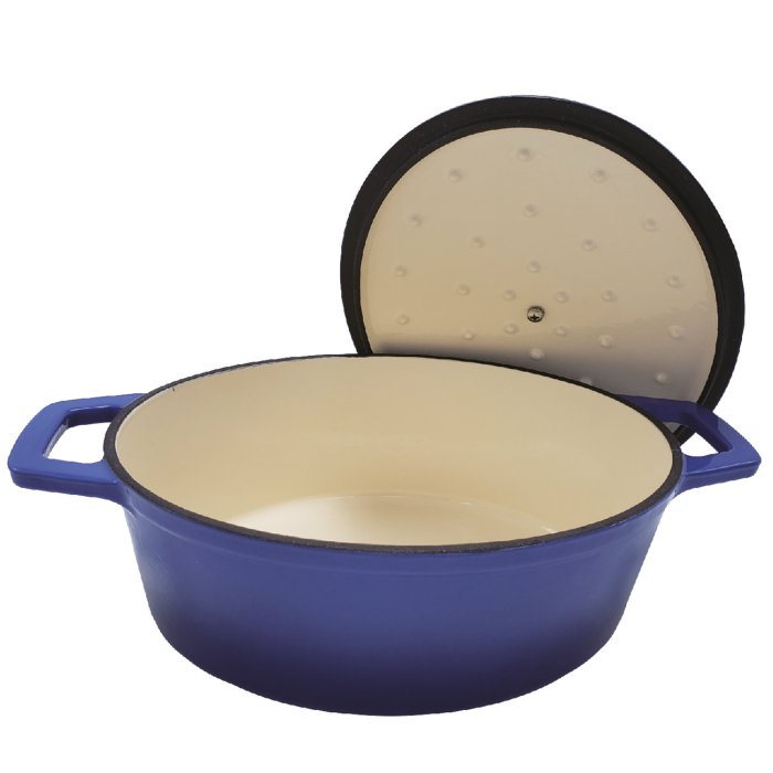 Grillfürst Dutch Oven Gussbräter blau M mit Deckel
