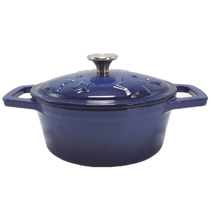 Grillfürst Gussbräter blau Sternentöpfchen 1,2 Liter