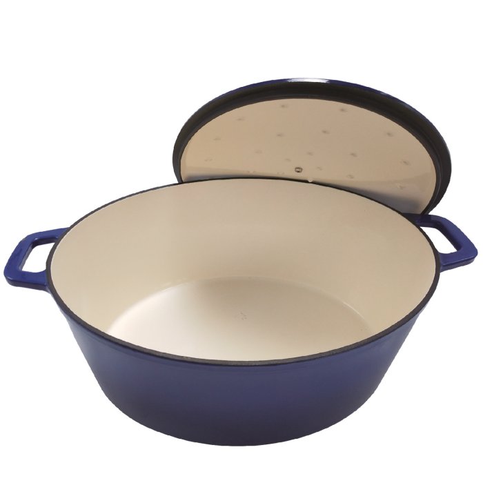 Grillfürst Dutch Oven Gussbräter blau XL mit Deckel