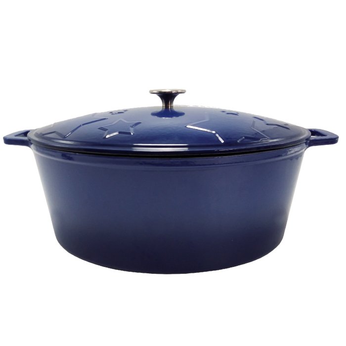 Grillfürst Gussbräter blau Sternentöpfchen 11,8 Liter