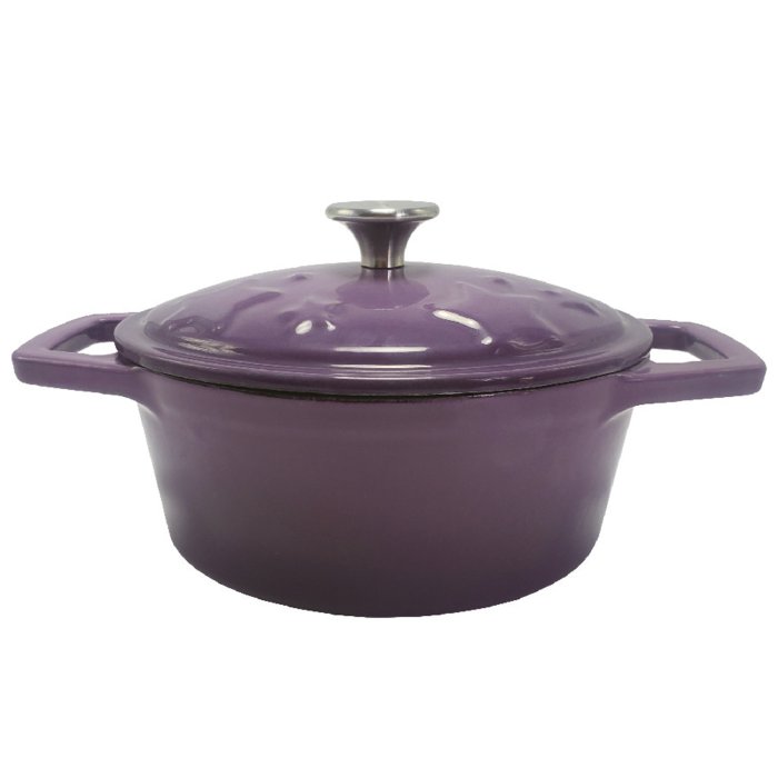 Grillfürst Gussbräter lila Sternentöpfchen 1,2 Liter