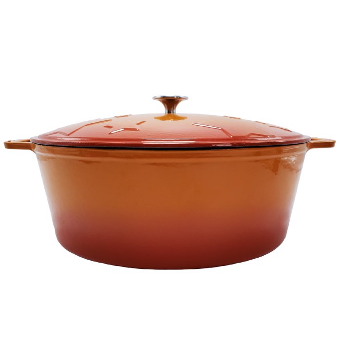 Grillfürst Gussbräter orange Sternentöpfchen 11,8 Liter