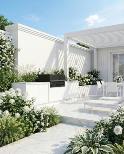 Luxus Outdoor Küche mit QUBE Einbaugrill