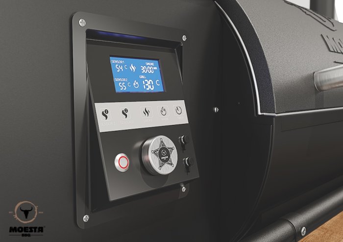 Intuitive, digitale Steuerung beim Moesta Sheriff Pelletgrill