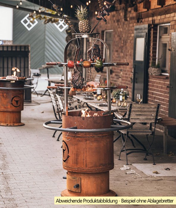 Moesta Bandit Feuerstelle mit Asado Grillaufsatz