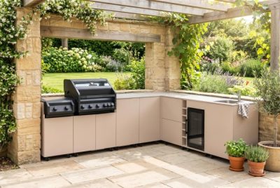 Grillfürst Moments Outdoor Küche L-Form mit Independence Einbaugrill und Kühlschrank Grillfürst Moments Outdoor Küche L-Form mit Independence Einbaugrill und Kühlschrank