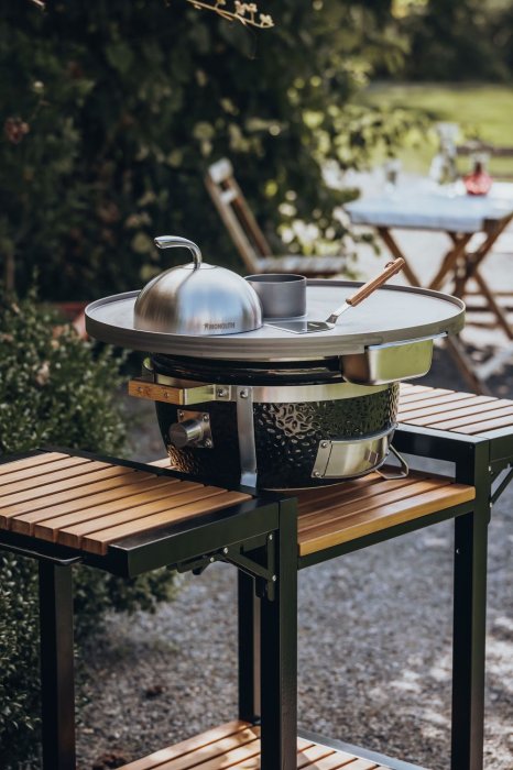 Monolith Trolley mit Seitentischen und Feuerplatten Halterung