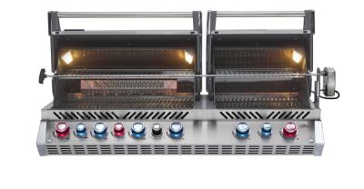 Der Napoleon Prestige PRO 825 Einbau Gasgrill mit 2 Hauben Der Napoleon Prestige 825 Einbau Gasgrill besitzt zwei Hauben und einen integrierten doppelten Infrarotbrenner in der Grillfläche
