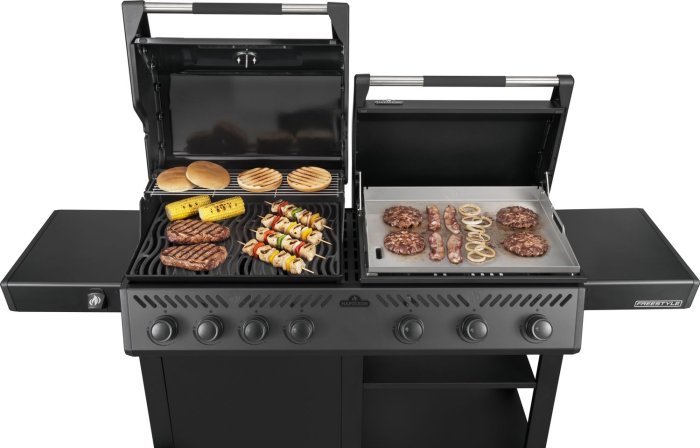 Napoleon Freestyle DUO Kombigrill mit Grillrost und Plancha unter zwei separaten Garhauben
