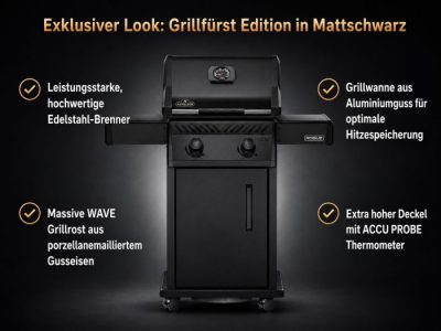 Napoleon Rogue 365 PMK - exklusive Grillfürst Edition in Mattschwarz Napoleon Rogue 365 PMK - exklusive Grillfürst Edition in Mattschwarz
