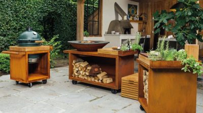 OFYR Feuerplatte mit Zubehör Brasilianischer Spießring OFYR Outdoor Küchenmöbel als perfekte Ergänzung zu den Feuerplatten