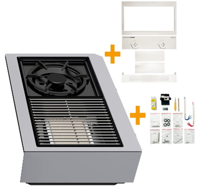 Outdoorchef Arosa Blazing-/Cooking Zone mit Umrüstkit für Arosa Tex in weiß