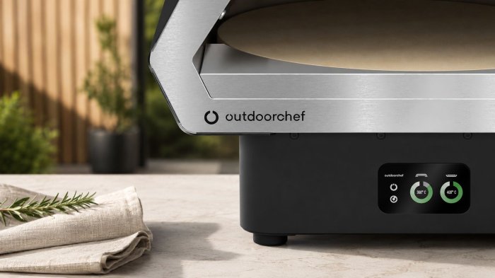 Outdoorchef Prismo Pizzaofen mit digitaler Temperaturanzeige von Pizzastein und Backraum
