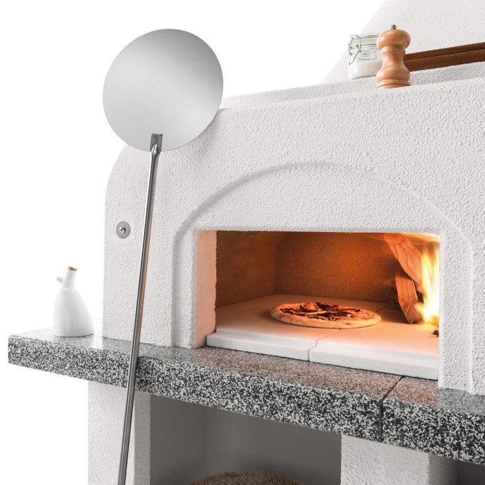 Palazzetti Grillkamin Antille 2 mit Pizzaofen aus Schamott und Edelstahltür