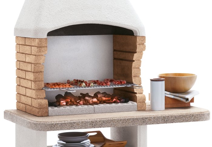 Palazzetti Grillkamin Boavista mit Marmortech Arbeitsplatte