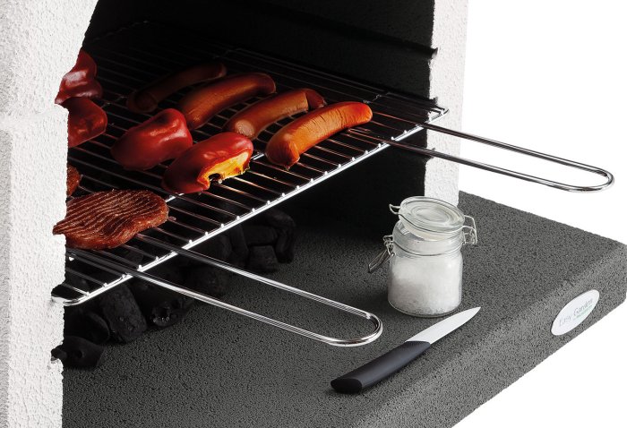 Palazzetti Grillkamin mit Edelstahl Grillrost