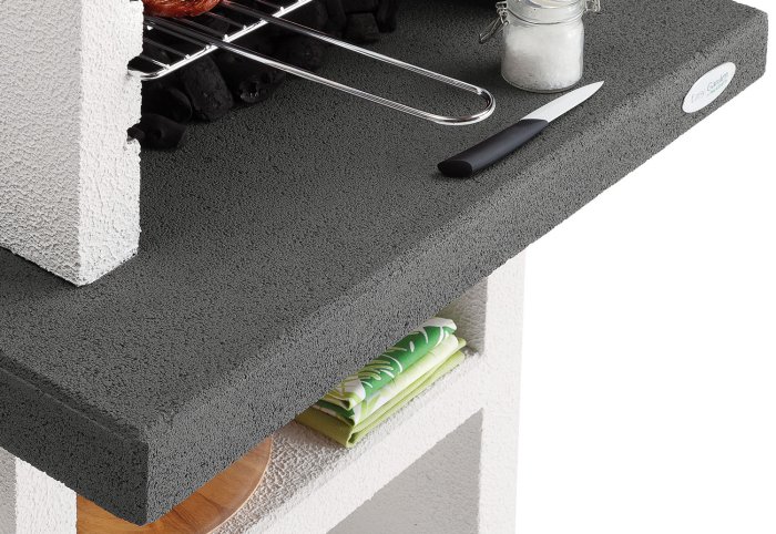 Palazzetti Grillkamin Boston mit Marmotech Arbeitsplatte