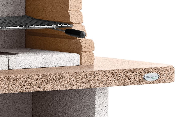 Palazzetti Grillkamin Lido mit polierter Arbeitsplatte aus Marmotech