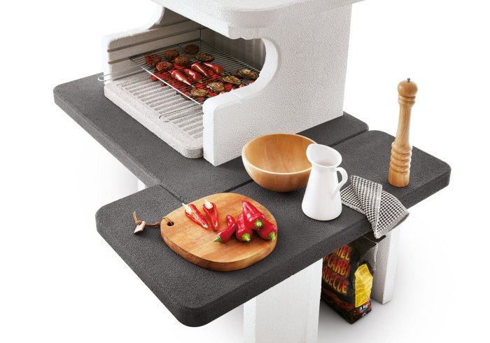 Palazzetti Grillkamin Mauritius mit Marmotech Simsplatte