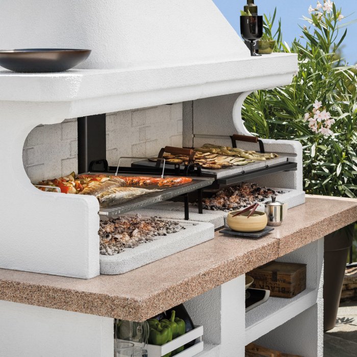 Palazzetti Grillkamin New Miami 3 mit Marmotech Simsplatte