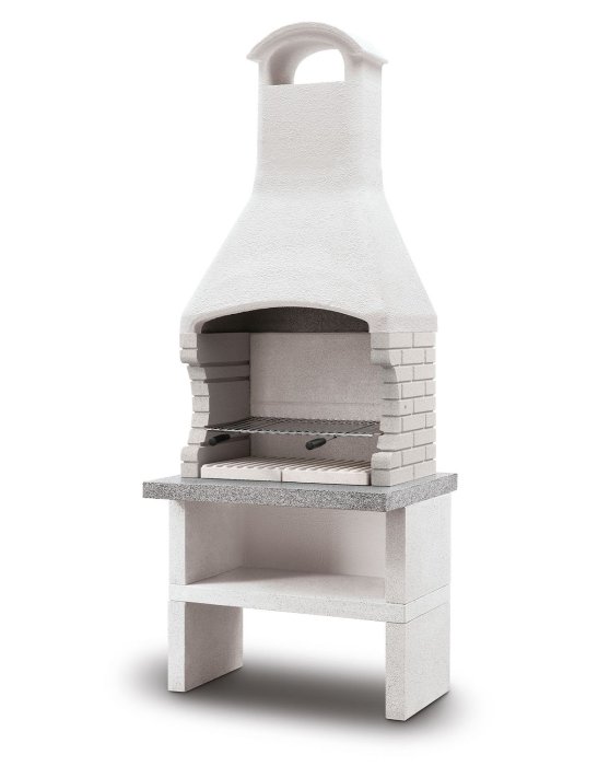 Palazzetti Grillkamin Marbella mit Marmotech Feuerraum und Arbeitsplatte