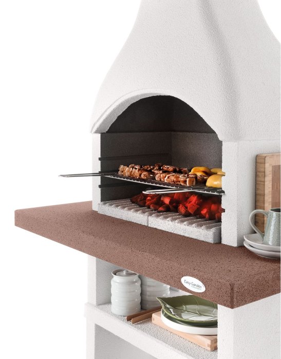 Palazzetti Grillkamin Oslo mit Marmotech Arbeitsplatte