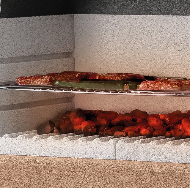 Palazzetti Grillkamin Rimini mit Marmotech Arbeitsplatte