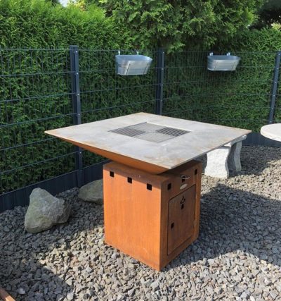 Remundi Feuerstelle Cube mit eckiger Feuerplatte