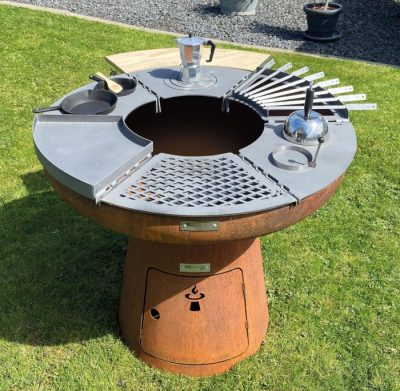 Remundi Feuerstelle Nero mit Grill Modulen Remundi Feuerstelle Nero mit Grill Modulen