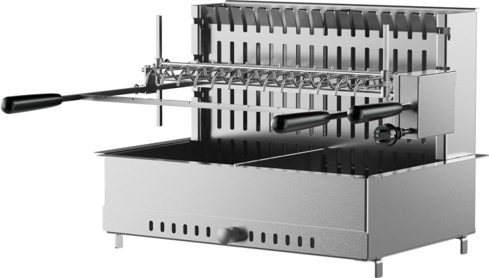 WMF Holzkohlegrill mit Drehspießset und vertikalem Kohleschacht