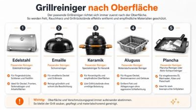 Der passende Grillreiniger für unterschiedliche Materialien
