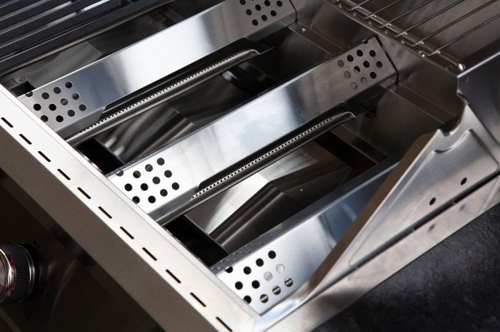 Der Köln Grill G401G mit Edelstahl Flammenschutzblechen