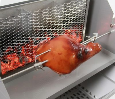 Thüros T2 Grill Zubehör Thüros T2 Grill Zubehör: Windansteckblech, Kohleschacht, Drehspieß und Fettauffangschale