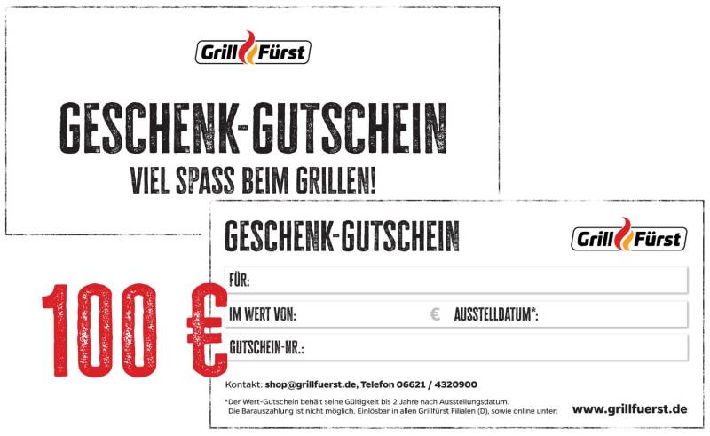 Grillfürst Geschenk Gutschein 100€
