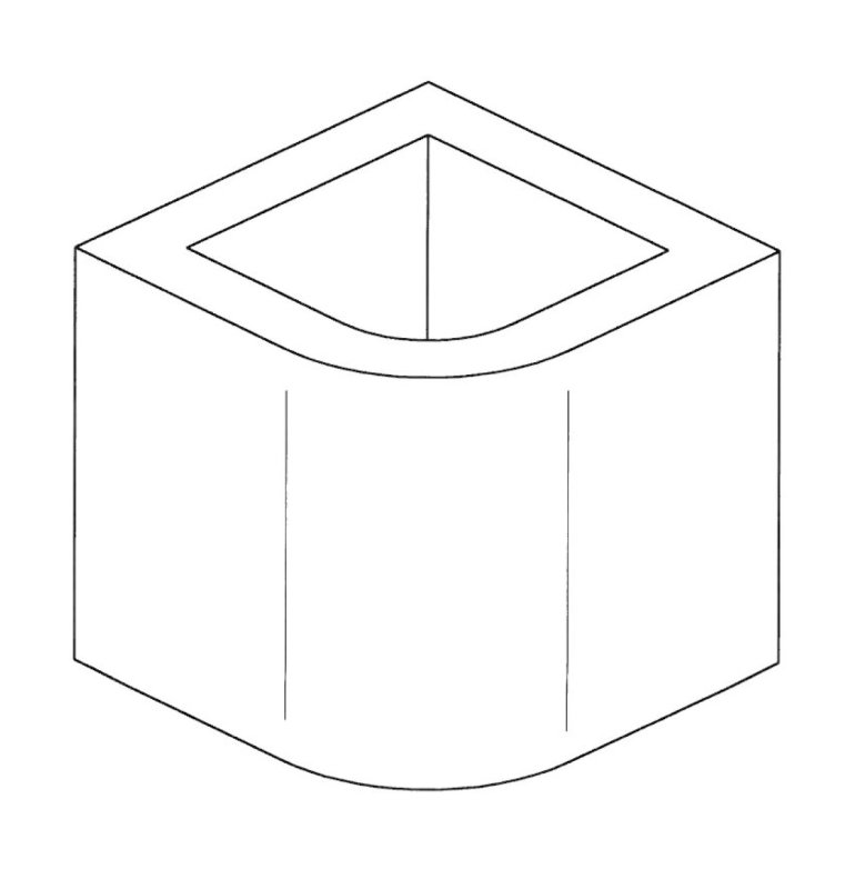 Palazzetti Verlängerungselement für Schornstein / 30 x 30 x 25 cm, abgerundet