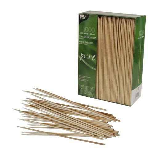 1000 Schaschlikspieße, Holz pure Ø 3 mm 20 cm von Papstar