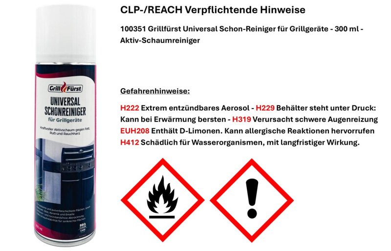 Grillfürst Grillreiniger-Set für Rösle Allflame, Epicflame und Blazeflame - Reiniger und Pflege Komplettset
