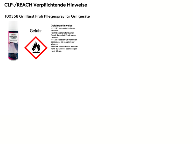 Grillfürst Profi Pflegespray für Grillgeräte - 300 ml - hochergiebiges Spray für strahlenden Glanz
