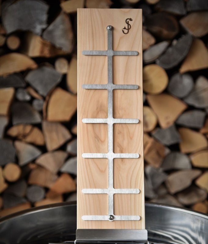 Flammlachsbrett Buche 140mm Schraub-Variante mit 11mm Nut