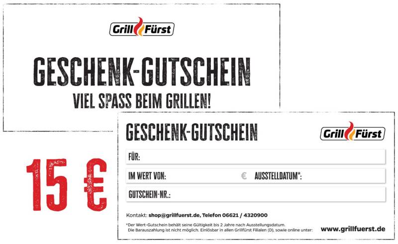 Grillfürst Geschenk Gutschein 15€