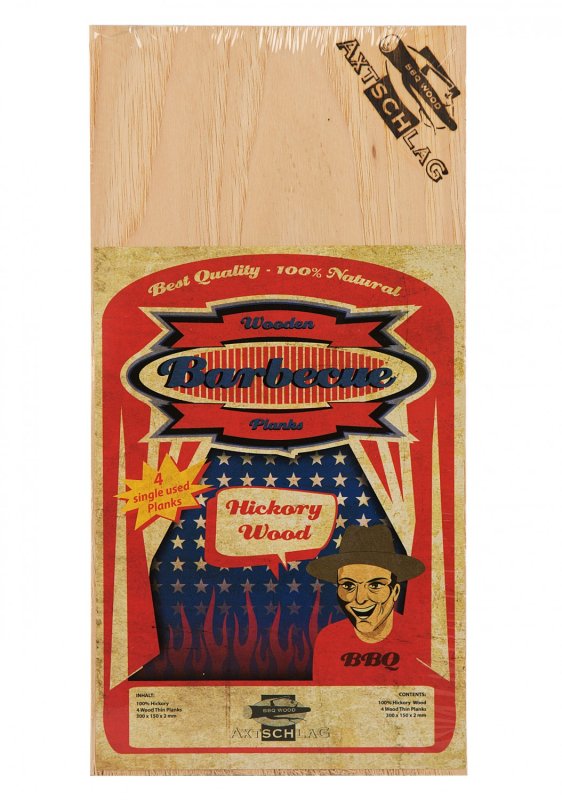Axtschlag Räucherbretter (Wood Planks) Single Use Hickory 300 x 150 x 2 mm 4er Pack