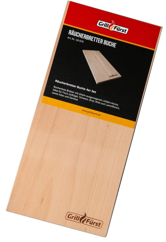 Grillfürst Räucherbretter Buche 29 x 13 x 1cm 4er Set