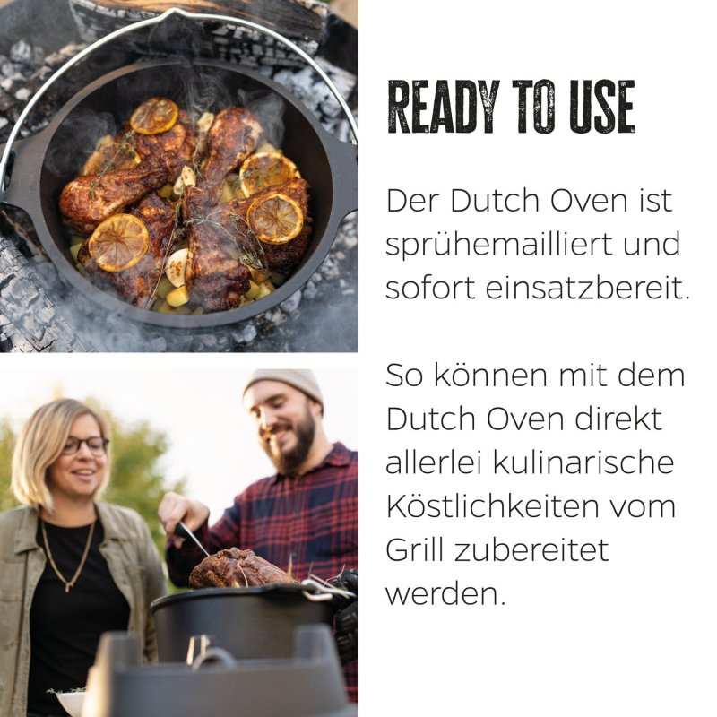 Grillfürst Feuerschale 75 cm - PARTY SET - inkl. Petromax Feueranker und Grillfürst Dutch Oven DO6 BBQ Edition