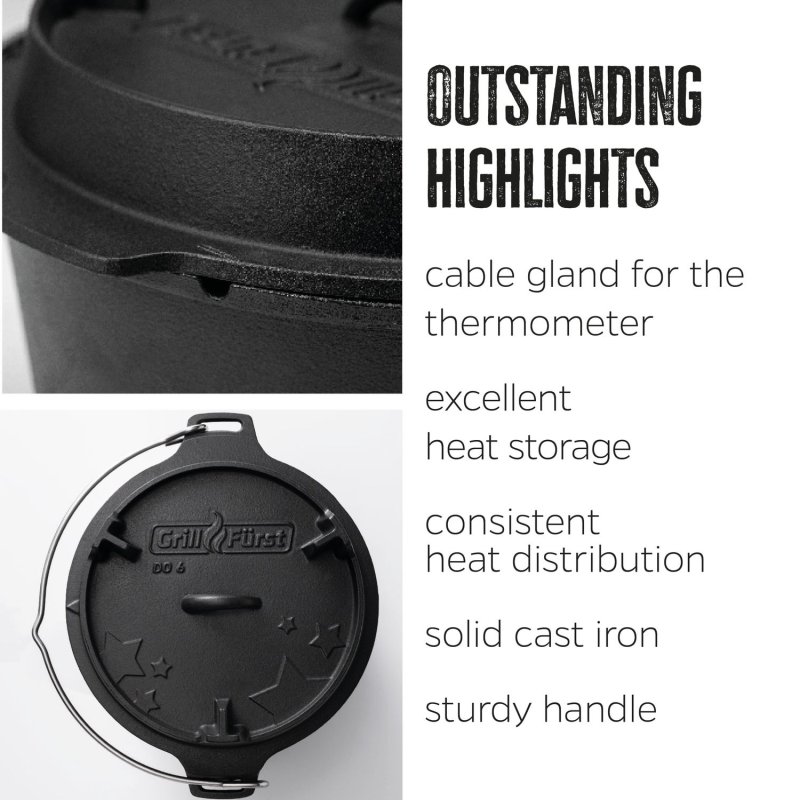 Grillfürst Dutch Oven BBQ Edition DO6 - inkl. Dutch Oven Fibel/Fibel XXL und Winterrezepte